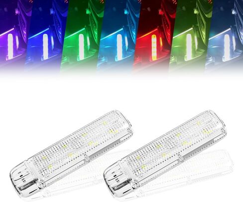 أضواء نيون داخلية للسيارة بـ 7 ألوان، ضوء LED قابل للشحن عبر USB للسيارات، ضوء قبة مغناطيسي، ضوء للقدمين للسيارات، إضاءة وحدة تحكم مركزية داخلية للتنفس RGB، قطعتان in Kuwait