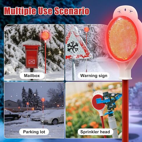 Driveway Markers, 8 Pack 48" Fiberglass Driveway Reflectors on Poles for Driveway Entrance Heavy Duty, Double Side Reflex, Red and White Alternating Thickened Metal Reflective Snow Stakes in Saudi Arabia