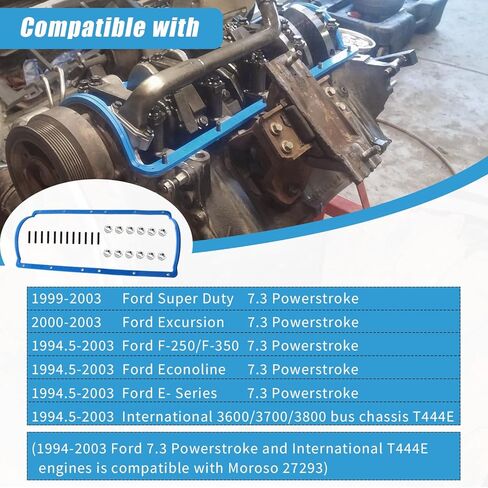 AUCERAMIC Oil Pan Gasket Compatible with Moroso 27293 Fit 1994-2003 for Ford 7.3 Powerstroke and International T444E Engines in Kuwait