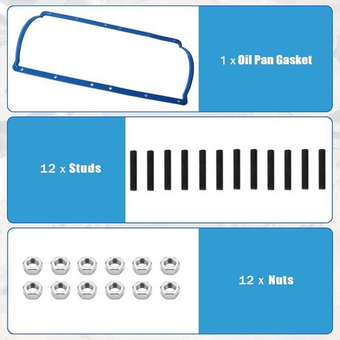 AUCERAMIC Oil Pan Gasket Compatible with Moroso 27293 Fit 1994-2003 for Ford 7.3 Powerstroke and International T444E Engines in Kuwait