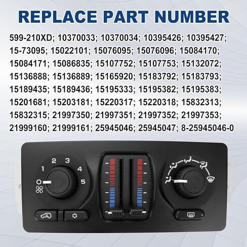 لوحة وحدة التحكم في المناخ 599-210XD - متوافقة مع 2003-2007 Chevy Silverado GMC Sierra 1500 2500 3500 Tahoe Suburban Avalanche Trailblazer Yukon XL Envoy Cadillac Escalade يستبدل 10370033 in Kuwait
