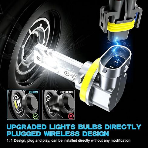 Compatible with 2015-2023 Ford F150 High Low Beam Fog Lights Bulbs Combo,6500K Cool White,500% Super Bright Lights Bulbs,Plug and Play, Pack of 6 in Saudi Arabia