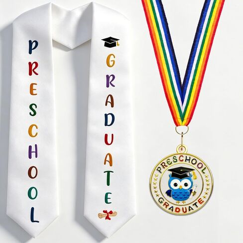 Preschool Graduation Medal with Rainbow Neckband, 2 Inch Kids Student Medal Party Decoration Graduation Gift for School Student Graduation Party Favors in Kuwait