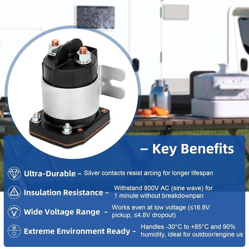 متوافق مع الملف اللولبي OEM TROMBETTA 114-1211-020، 12 فولت 200 أمبير للخدمة المستمرة، 4 محطات، مفتاح مرحل الملف اللولبي عالي التحمل in Kuwait