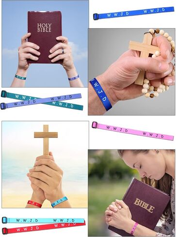 100 PCS WWJD Bracelets Bulk – Christian What Would Jesus Do Woven Wristbands for Church, Sunday School, Youth Group – 10 Colors Adjustable Religious Bracelets for Women Men in Kuwait