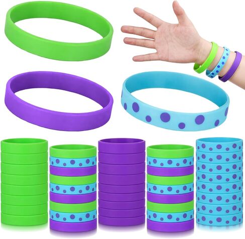 Tondiamo 48 Pcs Cartoon Monsters Theme Birthday Party Favors Monster Theme Bracelets Bulk Spots Silicone Bracelets Stretch Rubber Wristbands for Birthday Gifts Baby Shower Party Decorations in Kuwait