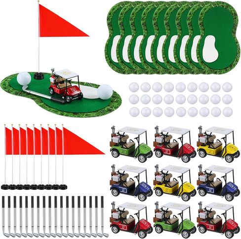 4 Pcs Golf Table Centerpiece Decorations with Practice Ball Golf Cart Toy Pen Tees Grass Mats Red Flag Plastic Flag Stand for Sport Themed Birthday Party Decor in Saudi Arabia
