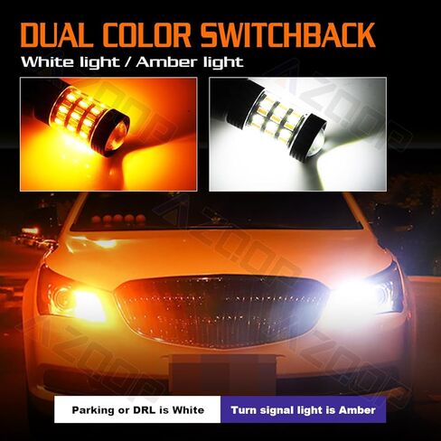 LED Bulbs For Chevy Silverado 1500 (1999-2013) & Silverado 2500 3500 (2001-2011), Switchback Turn Signal Bulb (Front/Rear)/Parking Light + Reverse Backup Lights Bulbs Combo, 300% Brightness, Pack of 4 in Saudi Arabia