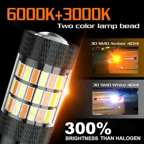 LED Bulbs For Chevy Silverado 1500 (1999-2013) & Silverado 2500 3500 (2001-2011), Switchback Turn Signal Bulb (Front/Rear)/Parking Light + Reverse Backup Lights Bulbs Combo, 300% Brightness, Pack of 4 in Saudi Arabia
