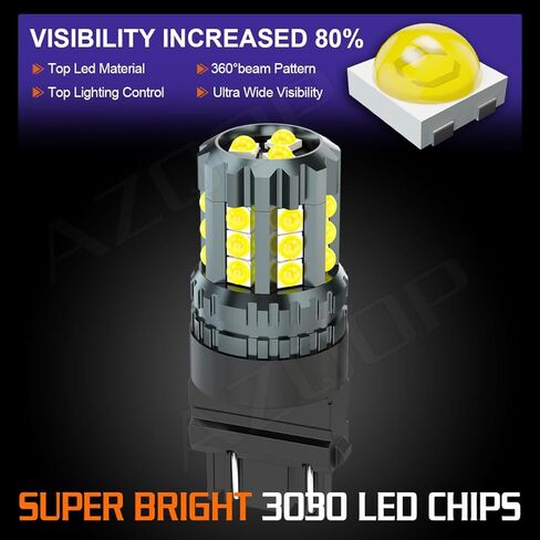 LED Bulbs For Chevy Silverado 1500 (1999-2013) & Silverado 2500 3500 (2001-2011), Switchback Turn Signal Bulb (Front/Rear)/Parking Light + Reverse Backup Lights Bulbs Combo, 300% Brightness, Pack of 4 in Saudi Arabia