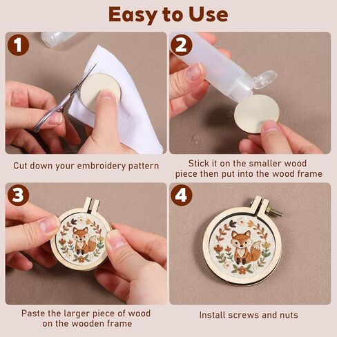 8 Sets Mini Embroidery Hoops Round Wooden Small Embroidery Hoops Cross Stitch Ring Frame for DIY Pendants Ornaments Crafts in Kuwait