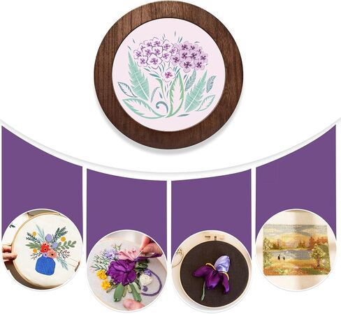 3 مجموعات من إطارات التطريز الخشبية الصلبة مقاس 6 بوصات مع أطواق الخيزران، إطار عرض دائري لتطريز الغرز المتقاطعة DIY فن الخياطة اليدوية in Kuwait