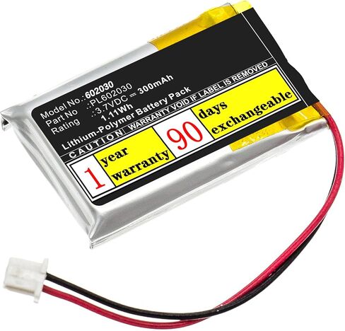 Universal Power Kit: 602030 3.7V LiPo Battery 300mAh High-Temperature Resistant Battery with JST PH2.0 Connector for RC Cars, Bluetooth Devices & Home Electronics - Seamless Upgrade in Saudi Arabia