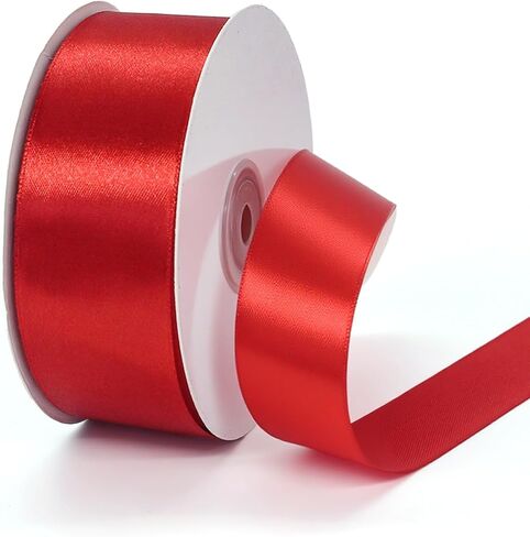 White Ribbon 1-1/2 Inch x 50 Yards White Satin Ribbon for Flower Bouquet Gift Wrapping Crafts, Solid Fabric Ribbons Roll for Handmade Roses, Wedding Decor, Christmas, and Party Decoration in Saudi Arabia