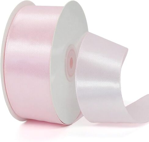 White Ribbon 1-1/2 Inch x 50 Yards White Satin Ribbon for Flower Bouquet Gift Wrapping Crafts, Solid Fabric Ribbons Roll for Handmade Roses, Wedding Decor, Christmas, and Party Decoration in Saudi Arabia