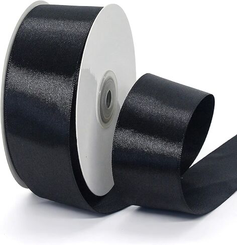 White Ribbon 1-1/2 Inch x 50 Yards White Satin Ribbon for Flower Bouquet Gift Wrapping Crafts, Solid Fabric Ribbons Roll for Handmade Roses, Wedding Decor, Christmas, and Party Decoration in Saudi Arabia