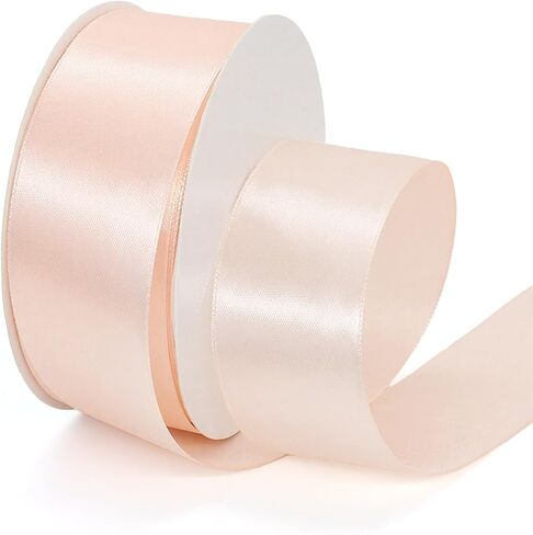 White Ribbon 1-1/2 Inch x 50 Yards White Satin Ribbon for Flower Bouquet Gift Wrapping Crafts, Solid Fabric Ribbons Roll for Handmade Roses, Wedding Decor, Christmas, and Party Decoration in Saudi Arabia