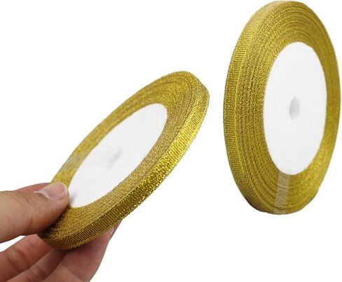 1.5 inch 25 Yards Silver Metallic Glitter Ribbon Gift Wrap Ribbon for Gift Wrapping Bouquet Crafts Christmas Wedding Party Decoration in Saudi Arabia