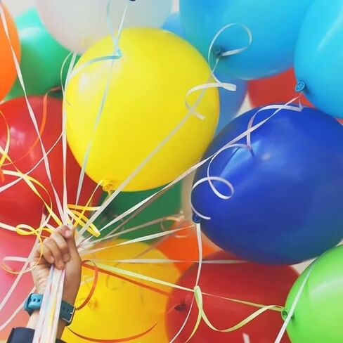 10 Rolls Colorful Balloon Ribbon, 5M Decorative Ribbon for Party Wedding Banner Garland and Gift Wrapping, Assorted Colors in Kuwait