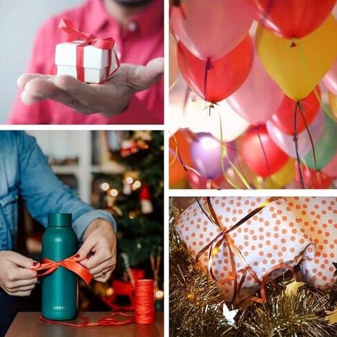 10 Rolls Colorful Balloon Ribbon, 5M Decorative Ribbon for Party Wedding Banner Garland and Gift Wrapping, Assorted Colors in Kuwait