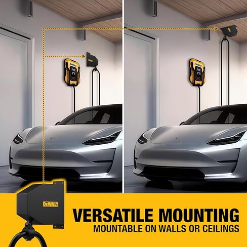 نظام إدارة الكابلات القابل للسحب لشاحن EV العالمي من DEWALT، مثبت على الحائط أو السقف، يعمل مع كابلات شحن EV حتى 48 أمبير، درجة تجارية شديدة التحمل، للاستخدام الداخلي/الخارجي in Kuwait