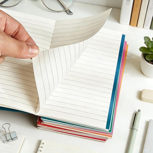 مجموعة دفاتر ملاحظات صغيرة الحجم، 100 حزمة من دفاتر الملاحظات ذات الجيب الصغير 10 ألوان مبطنة مقاس A6 مجموعة دفاتر ملاحظات ملونة ذات غلاف ناعم للأعمال والمكتب والسفر المدرسي، 3.5 × 5.5 بوصة، 24 ورقة/48 صفحة in Kuwait