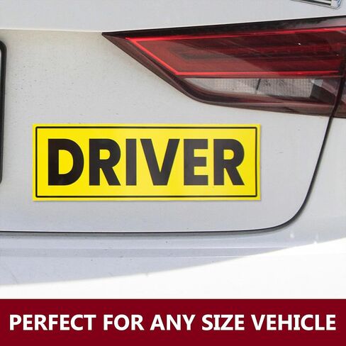 Student Driver Magnetic Sticker for Car - Highly Reflective Student & Driver Magnet for Driving Learners, Perfect for Car, SUVs and Trucks, Bright Yellow Safety Stickers (4 x 10 Inch) in Saudi Arabia