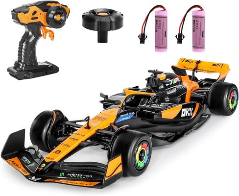 سيارة MIEBELY مرخصة رسميًا 1/14 McLaren F1 بجهاز تحكم عن بعد، 2.4 جيجا هرتز صيغة 1 سيارة RC مع بطاريتين قابلتين لإعادة الشحن، لعبة سيارة سباق هواية عالية السرعة، هدية نموذجية قابلة للجمع للبالغين والأطفال والأولاد والبنات in Kuwait