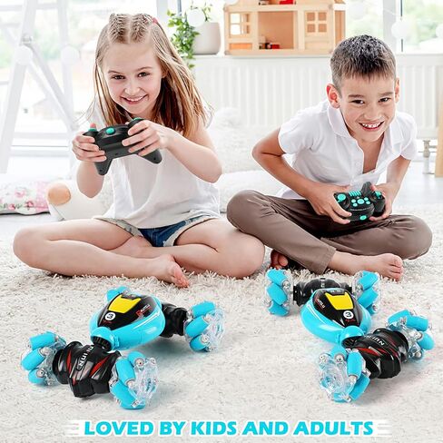 DDAI Gesture Sensing RC Stunt Car، 2.4 جيجا هرتز 4WD يتم التحكم فيها يدويًا والتحكم عن بعد، سيارة تحويل مع 360 درجة تقلب، هدايا عيد ميلاد للأولاد الذين تتراوح أعمارهم بين 6-12 عامًا in Kuwait