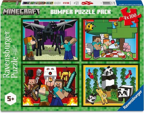 Ravensburger Minecraft 4x100 Piece Bumper Puzzle Pack for Kids 5+ in Kuwait