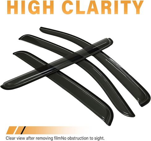 Rain Guards Compatible with 2005-2015 Toyota Tacoma Double Cab, Acrylic Slim Style Window Visor Rain Guard, Extra Side Window Deﬂector for Toyota Tacoma Accessories 4 Pieces in Saudi Arabia