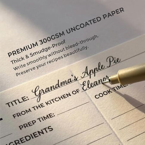 Recipe Cards 4x6 with Dividers Set - 50 Blank Double Sided White Kraft Refills for Recipe Box - 300gsm Thick Foldable Index Cards for Bridal Shower Wedding Housewarming Gift in Saudi Arabia