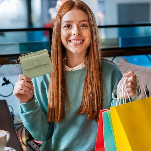 قطعتان من محفظة النقود المعدنية النسائية من البولي يوريثان، حقيبة عملات متعددة الوظائف مع جيب سريع وحلقة مفاتيح، محفظة كلاسيكية لتغيير الموضة لتخزين البطاقات (أزرق) in Saudi Arabia
