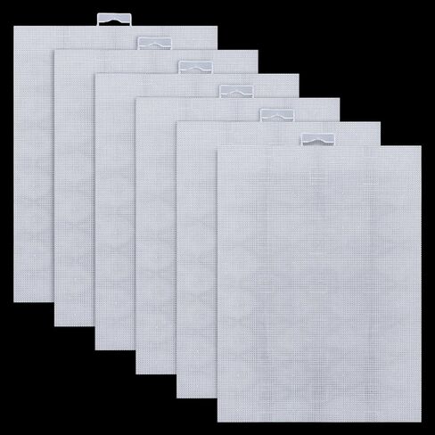 6Pcs 14 Count Plastic Canvas Sheet, 11 x 8.3 Inch Plastic Canvas Mesh Sheet, Eye Mesh for Embroidery Acrylic Yarn Crafting Knit Crochet Projects and Make Dividers in Kuwait