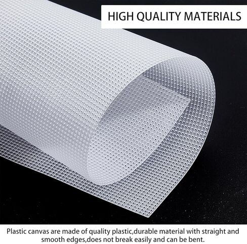 6Pcs 14 Count Plastic Canvas Sheet, 11 x 8.3 Inch Plastic Canvas Mesh Sheet, Eye Mesh for Embroidery Acrylic Yarn Crafting Knit Crochet Projects and Make Dividers in Kuwait