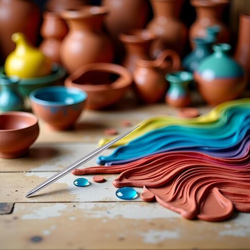 إبرة فضية صياغة عصا الفخار الطين أداة الحفر الفولاذ المقاوم للصدأ DIY أداة التفاصيل الحرفية إبرة غرامة وأدوات السيراميك والفخار in Kuwait