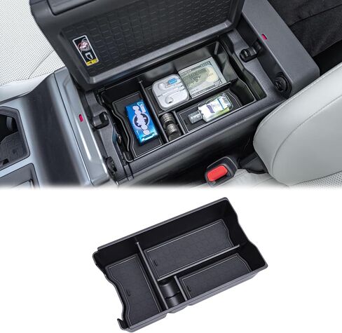 JDMCAR Center Console Organizer Compatible with 2026 Toyota Rav4, Insert ABS Secondary Storage Tray with Non-Slip Silicone Liner for RAV-4 Interior Accessories in Kuwait