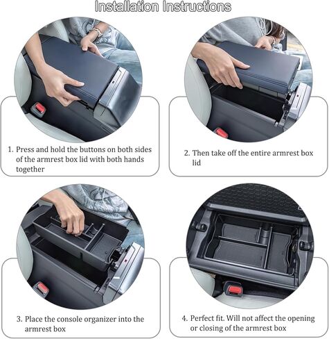 JDMCAR Center Console Organizer Compatible with 2026 Toyota Rav4, Insert ABS Secondary Storage Tray with Non-Slip Silicone Liner for RAV-4 Interior Accessories in Kuwait