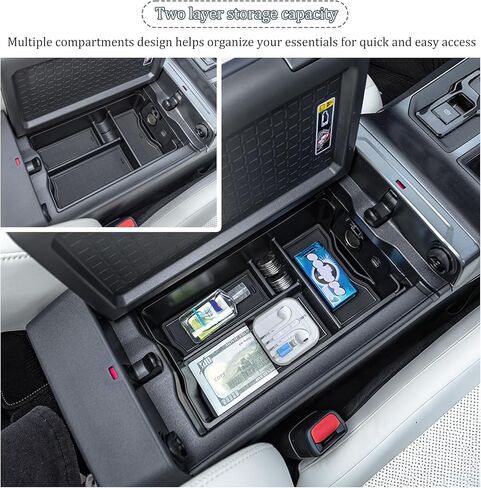 JDMCAR Center Console Organizer Compatible with 2026 Toyota Rav4, Insert ABS Secondary Storage Tray with Non-Slip Silicone Liner for RAV-4 Interior Accessories in Kuwait