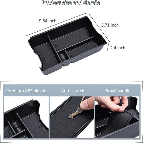 JDMCAR Center Console Organizer Compatible with 2026 Toyota Rav4, Insert ABS Secondary Storage Tray with Non-Slip Silicone Liner for RAV-4 Interior Accessories in Kuwait