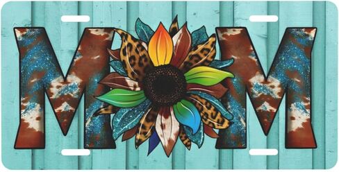 Leopard Print Mom License Plate - Decorative Metal Car Plate Vanity Tag - Aluminum Novelty License Plate Waterproof Colorfast 12×6 Inch in Saudi Arabia