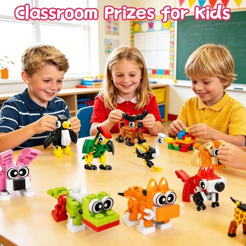20 Pack Mini Animal Building Blocks Party Favors for Kids 4-8 8-12, 3-in-1 STEM Toys Goodie Bag Stuffers, Classroom Treasure Box Prizes, Birthday Pinata Fillers, Bulk Gifts for Boys Girls in Saudi Arabia