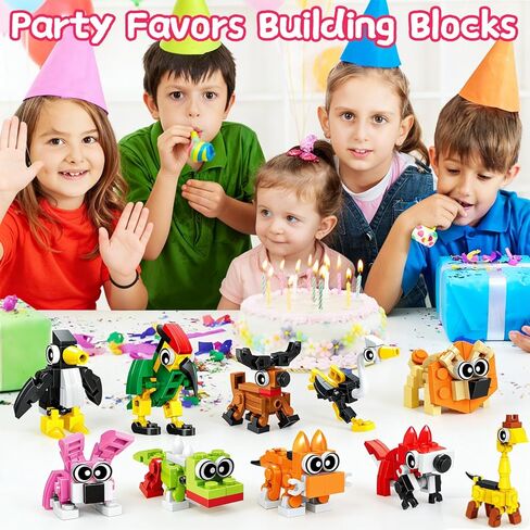 20 Pack Mini Animal Building Blocks Party Favors for Kids 4-8 8-12, 3-in-1 STEM Toys Goodie Bag Stuffers, Classroom Treasure Box Prizes, Birthday Pinata Fillers, Bulk Gifts for Boys Girls in Saudi Arabia