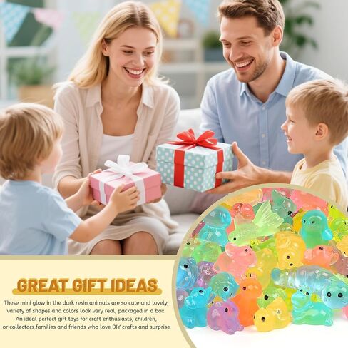 100 Pcs Mystery Bag Mini Resin Animals Glow in The Dark Blind Bag Party Favors Animal Resin Models for Fairy Garden Random Design in Saudi Arabia