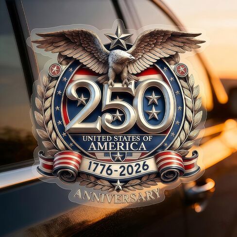 5PCS 250 Anniversary USA Stickers (1776–2026), 250 Anniversary USA Window Decal, USA 250th Anniversary Birthday Patriotic Vinyl Sticker for Car Windows Refrigerator Laptop Truck SUV in Kuwait