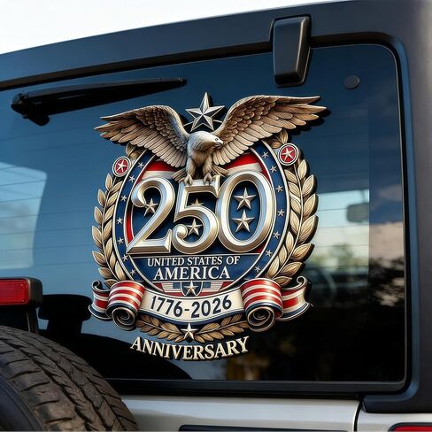 5PCS 250 Anniversary USA Stickers (1776–2026), 250 Anniversary USA Window Decal, USA 250th Anniversary Birthday Patriotic Vinyl Sticker for Car Windows Refrigerator Laptop Truck SUV in Kuwait
