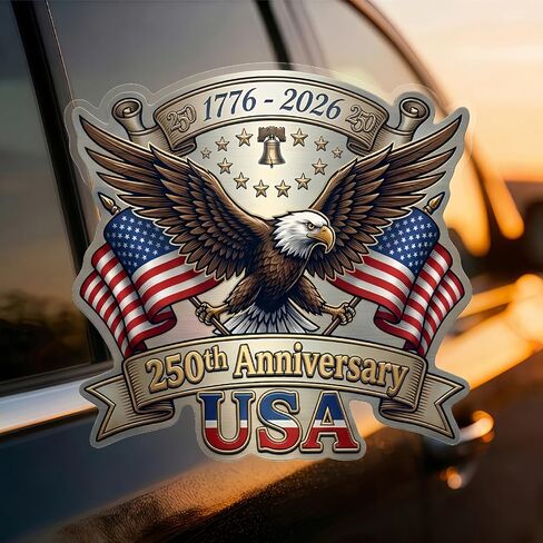 5PCS 250 Anniversary USA Stickers (1776–2026), 250 Anniversary USA Window Decal, USA 250th Anniversary Birthday Patriotic Vinyl Sticker for Car Windows Refrigerator Laptop Truck SUV in Kuwait