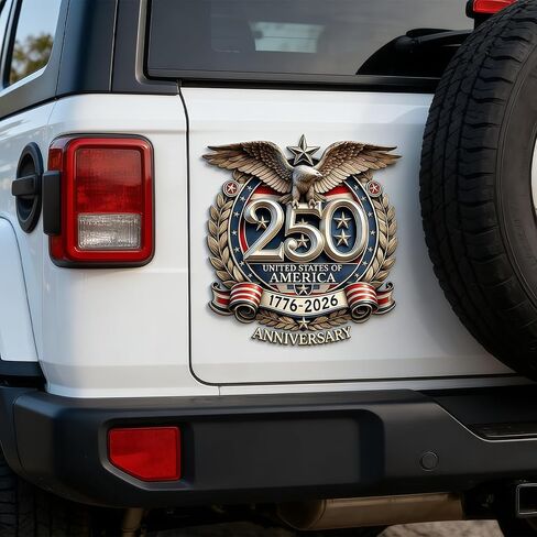 5PCS 250 Anniversary USA Stickers (1776–2026), 250 Anniversary USA Window Decal, USA 250th Anniversary Birthday Patriotic Vinyl Sticker for Car Windows Refrigerator Laptop Truck SUV in Kuwait