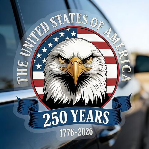5PCS 250 Anniversary USA Stickers (1776–2026), 250 Anniversary USA Window Decal, USA 250th Anniversary Birthday Patriotic Vinyl Sticker for Car Windows Refrigerator Laptop Truck SUV in Kuwait