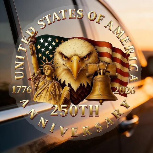 5PCS 250 Anniversary USA Stickers (1776–2026), 250 Anniversary USA Window Decal, USA 250th Anniversary Birthday Patriotic Vinyl Sticker for Car Windows Refrigerator Laptop Truck SUV in Kuwait